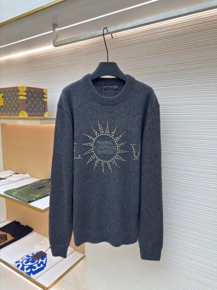 LOUIS VUITTON Sun-Motif Beaded Knit Pullover