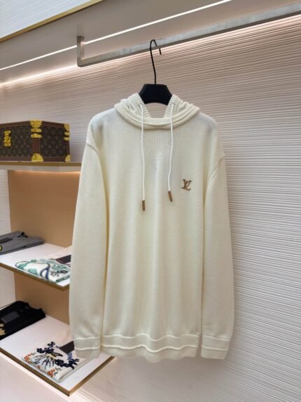 LOUIS VUITTON Logo-Embellished Knitted Hooded Sweatshirt