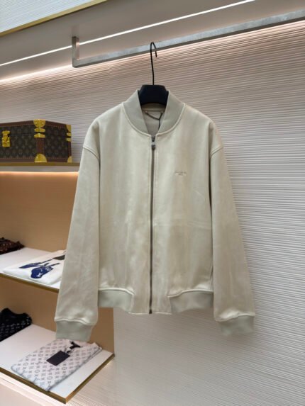 LOUIS VUITTON Suede-Effect Zip-Up Bomber Jacket