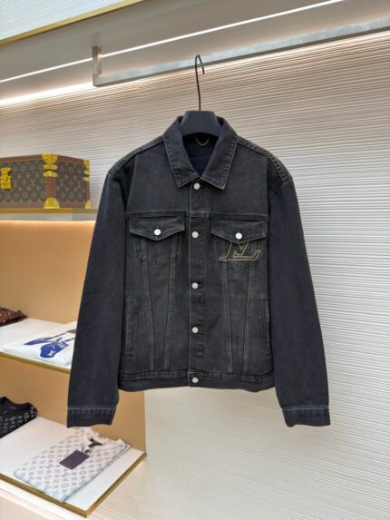LOUIS VUITTON Embroidered Denim Trucker Jacket