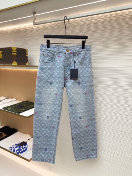 LOUIS VUITTON Monogram Jacquard Denim Trousers
